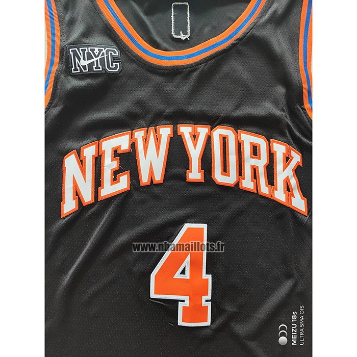 Maillot New York Knicks Derrick Rose NO 4 Ville 2021-22 Noir